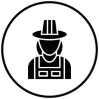 Female Farmer Icon Style vector