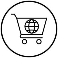 estilo de icono de compras en todo el mundo vector