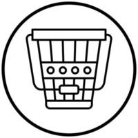 Wood Bucket Icon Style vector