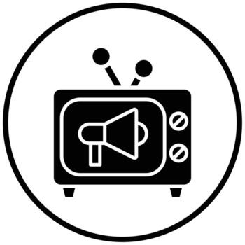 estilo de icono comercial de tv vector
