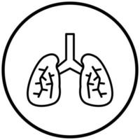 estilo de icono de pulmones vector