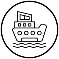 estilo de icono de barco vector
