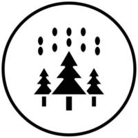 estilo de icono de bosque nevado vector