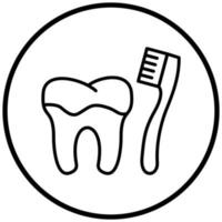 limpieza de dientes con estilo de icono de cepillo vector