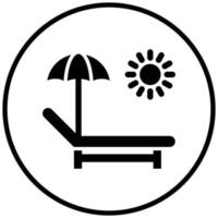 Sun Bed Icon Style vector