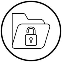 Folder Unlocked Icon Style vector