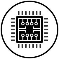 estilo de icono de microchip vector