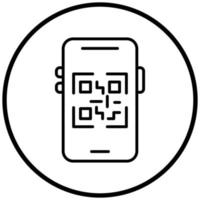 Mobile Qr Code Icon Style vector
