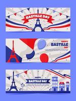 Bastille Day Banner Set vector