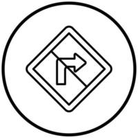 No Right Turn Icon Style vector