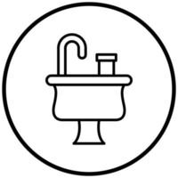 estilo de icono de lavabo vector