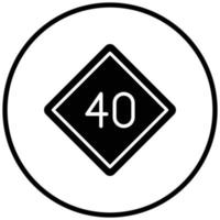 estilo de icono de límite de velocidad 40 vector