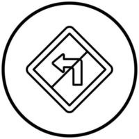 No Left Turn Icon Style vector