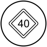 40 Speed Limit Icon Style vector