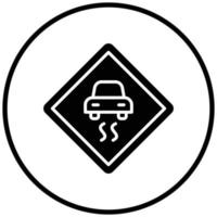 Slippery Road Icon Style vector