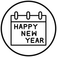 Happy New Year Icon Style vector