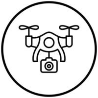 estilo de icono de cámara de drones vector