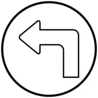 Turn Left Icon Style vector