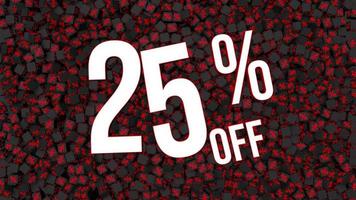 Twenty Five Percent Off 3D Rendering, Special Sale Offer Background, Shopping Event
