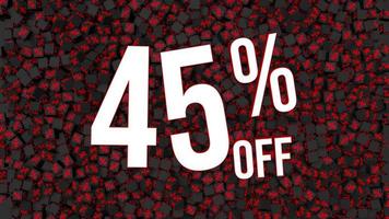 Forty Five Percent Off 3D Rendering, Special Sale Offer Background, Shopping Event video