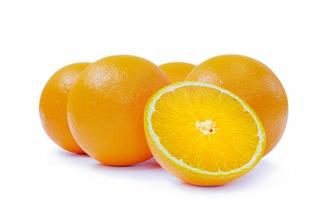 fresh orange and orange slice isolated on white background. 3D Rendering photo