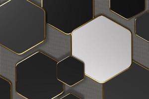 3d wallpaper hexagon gold modern color network tech inovative photo