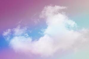 beauty sweet pastel purple blue  colorful with fluffy clouds on sky. multi color rainbow image. abstract fantasy growing light photo