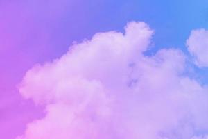 beauty sweet purple blue colorful with fluffy clouds on sky. multi color rainbow image. abstract fantasy growing light photo