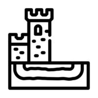 túnel secreto de la línea del castillo icono ilustración vectorial vector