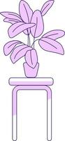 Potted plant on stand semi flat color vector element
