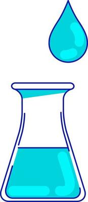 Laboratory conical flask semi flat color vector element