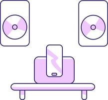 Sound system semi flat color vector element