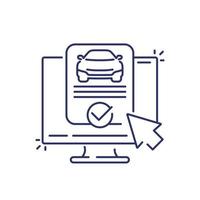 car history report, online check line icon vector