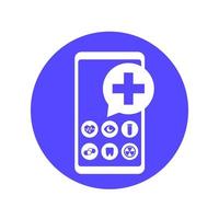 Telemedicine, online medical consultation vector icon