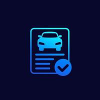 icono de vector de informe de historial de coche para web