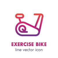 exercise bike line icon isolated over white vector