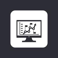 Analytics, business analysis icon on white vector
