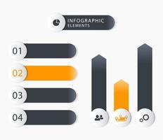 elementos infográficos de negocios modernos, 1 2 3 4, gráficos, etiquetas de pasos vector