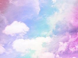 beauty sweet pastel purple blue  colorful with fluffy clouds on sky. multi color rainbow image. abstract fantasy growing light photo