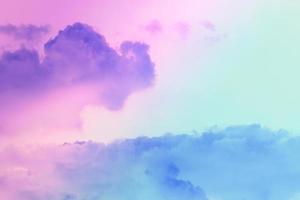 beauty sweet purple blue colorful with fluffy clouds on sky. multi color rainbow image. abstract fantasy growing light photo