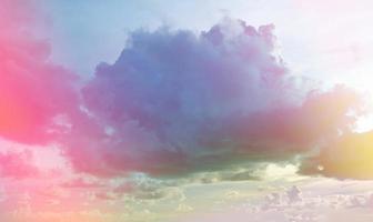 beauty sweet red green colorful with fluffy clouds on sky. multi color rainbow image. abstract fantasy growing light photo