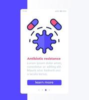 antibiotic resistance mobile banner design vector