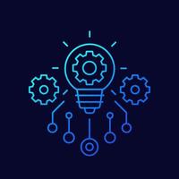 icono de línea de innovaciones y tecnología para web vector