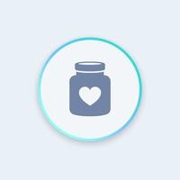 bottle of pills stylish icon, vector illustration