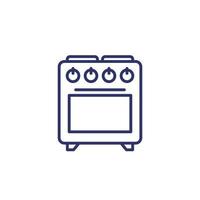 icono de línea de horno en blanco vector