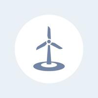 wind energetics icon isolated on white, wind park sign, vector illustration