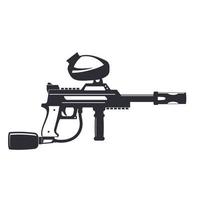 paintball gun isolated on white, vector illustration