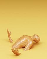Abstract concept colorful of men and his brain and body 3d rendering photo