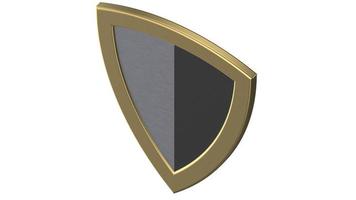 gold shield medieval 3d illustration render photo