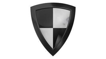 white black shield wood medieval 3d illustration render photo